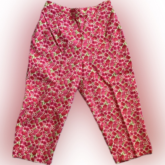 BRIGGS 🌴pink floral cropped pant, 12 - Picture 1 of 7